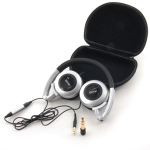 The AKG K430 is an on-the-ear headset with in-line volume control, and collapses for easy travel.