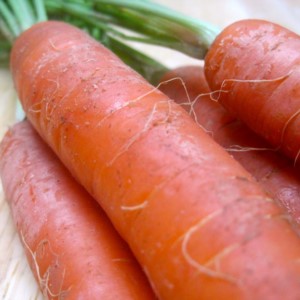 Carrots are a healthy vegetable with soluble fiber.