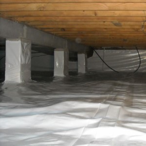 Dirt crawlspace under a single family house.