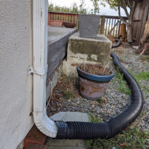 Drain pipes to direct rainwater away from gutters.