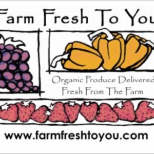 Farm Fresh To You logo, where you can find organic fruits and vegetables delivered to your door.