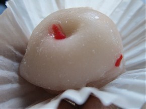Mochi with lima bean filling.