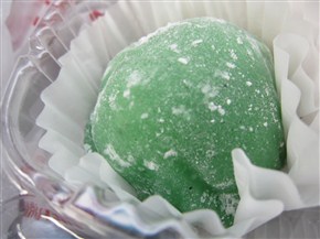 Mochi will whole red bean filling. Has a crunchier filling, but the mochi outside is extremely soft.