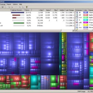 A free open source software that scans all directories in Windows and outputs statistics.