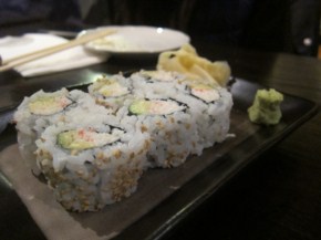 Also offers California rolls, six pieces. Just your standard california roll.