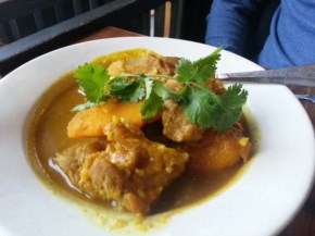 The word stew in the title really threw us off, but this felt more like a curry (ordered a side of jasmine rice). The pumpkin is as expected from any restaurant. The pork was fall apart soft. Perfectly cooked.