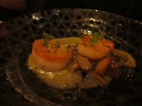 The scallops were seared, so the meat was soft, but not flaky. Mixed with the parsnip puree.